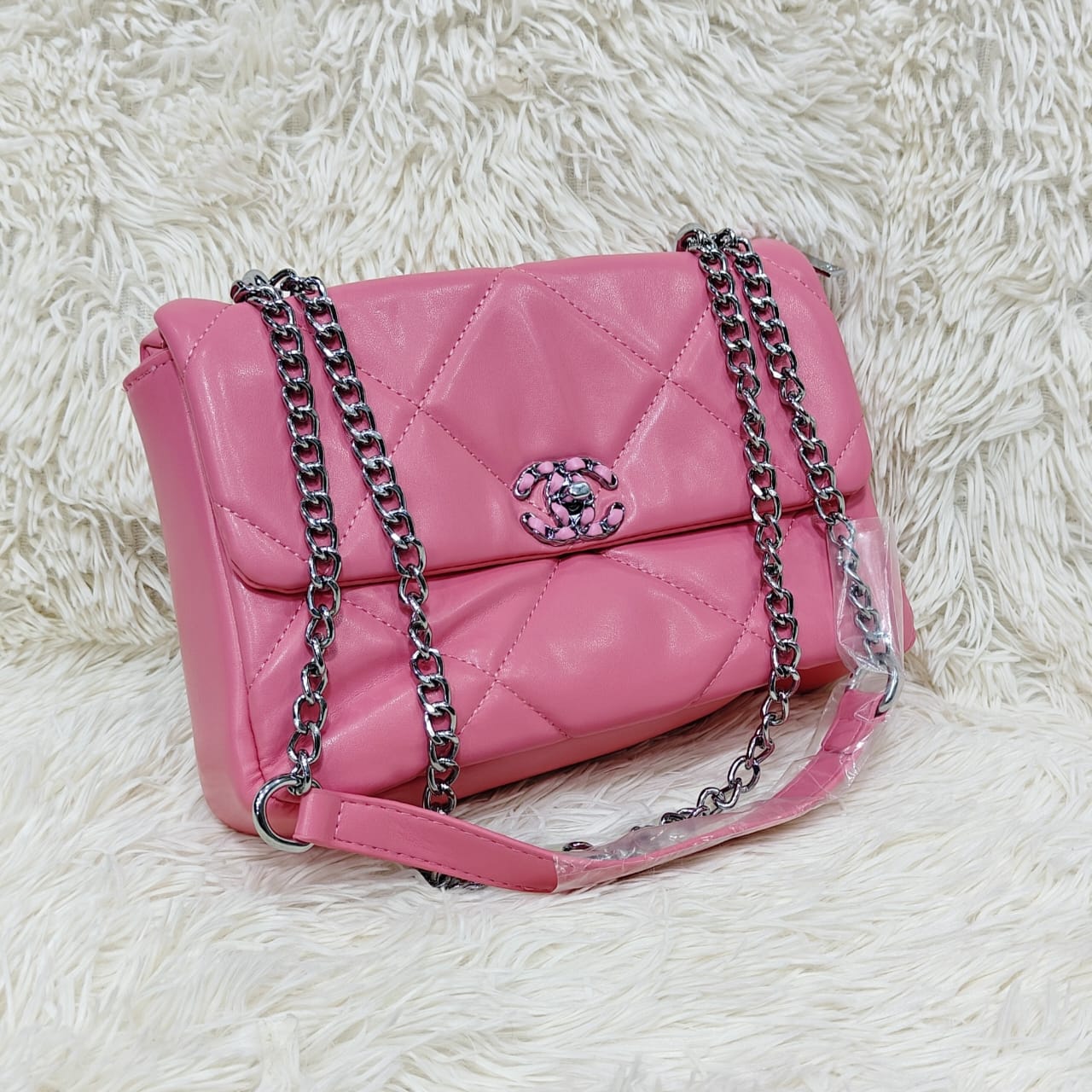 women cross body bag - pink color