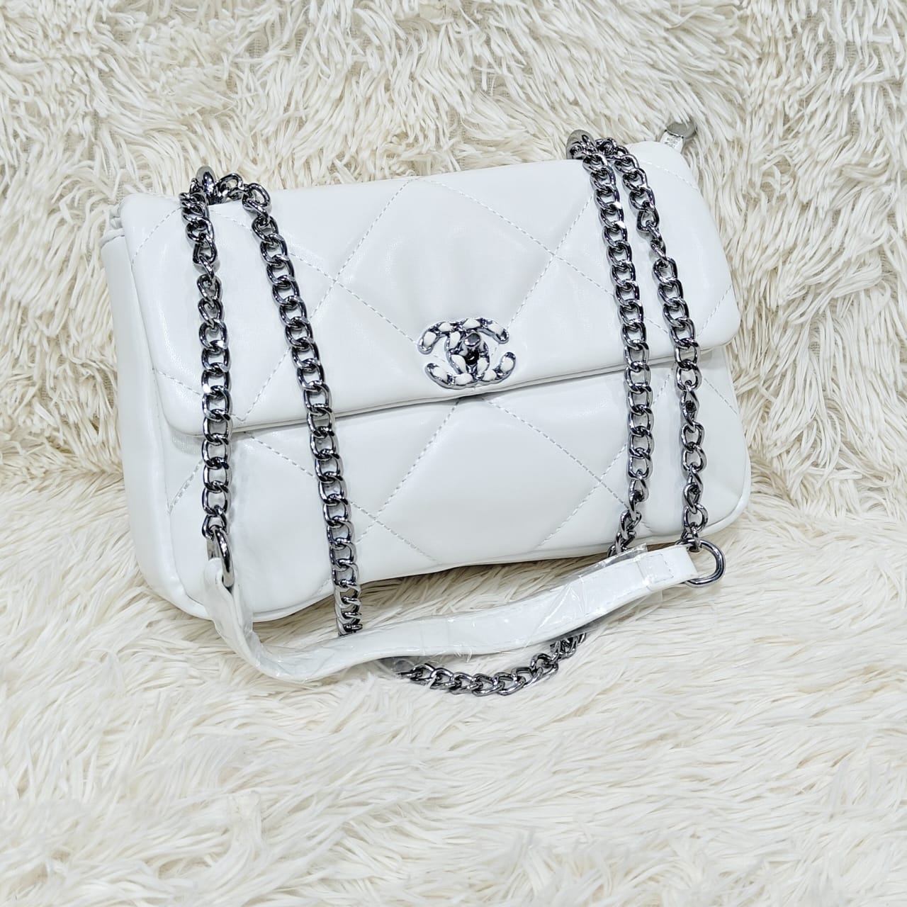 women cross body bag - white color