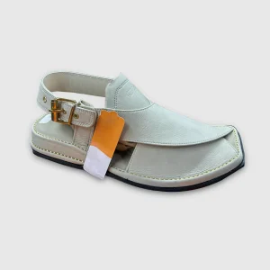 Peshawari Chappal White Leather
