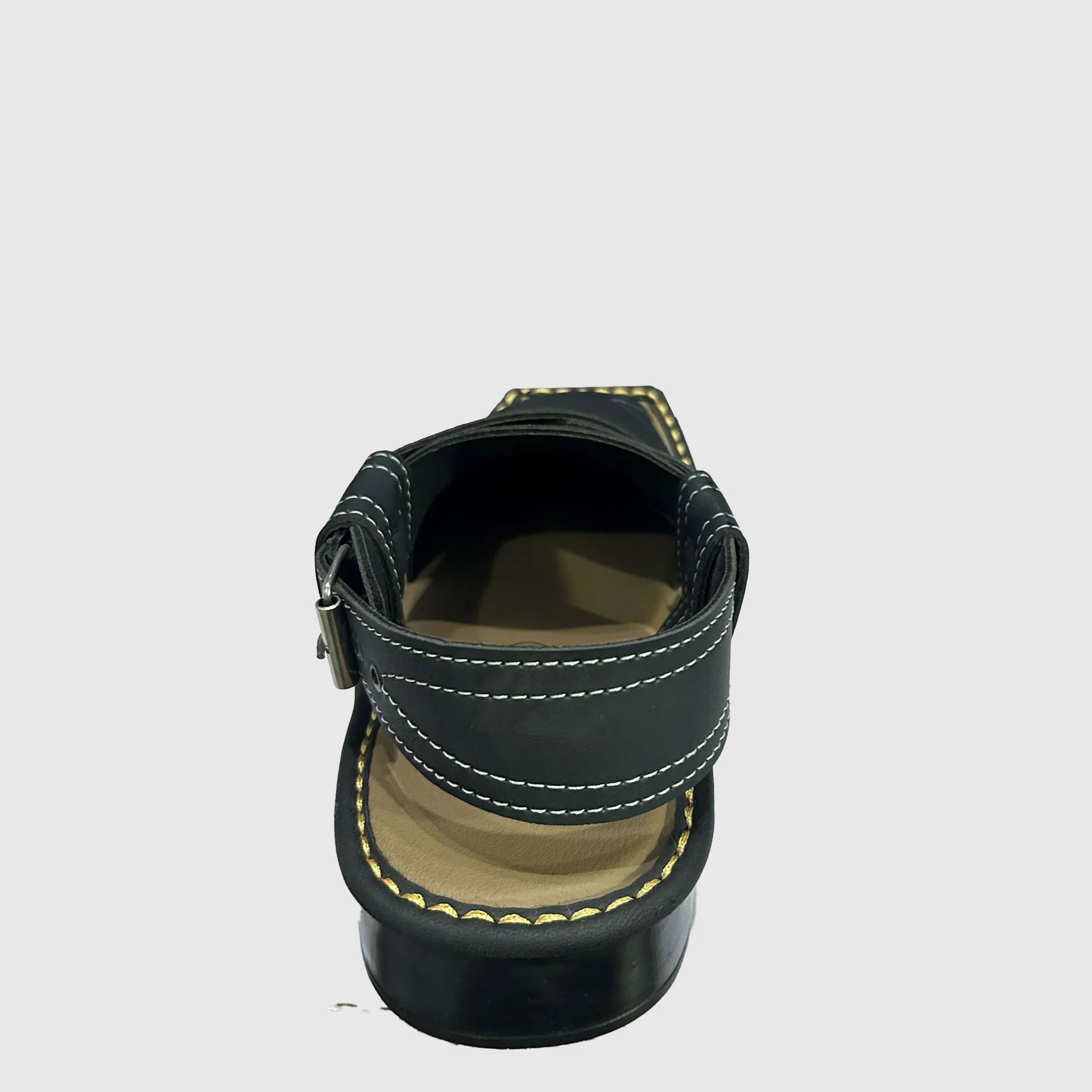 Peshawari Chappal Black Backview