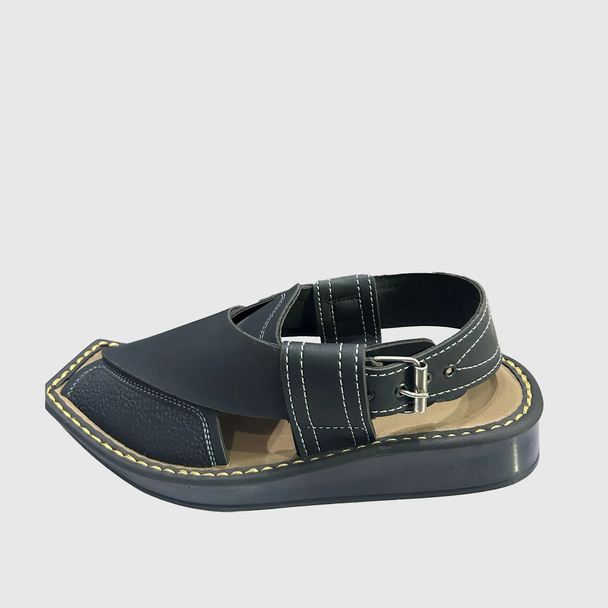 Peshawari Chappal Black Left view