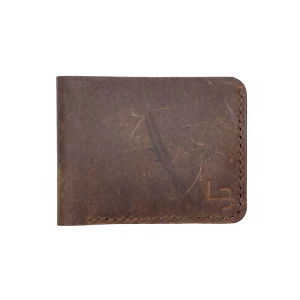 Leather wallet for men - wood Brown