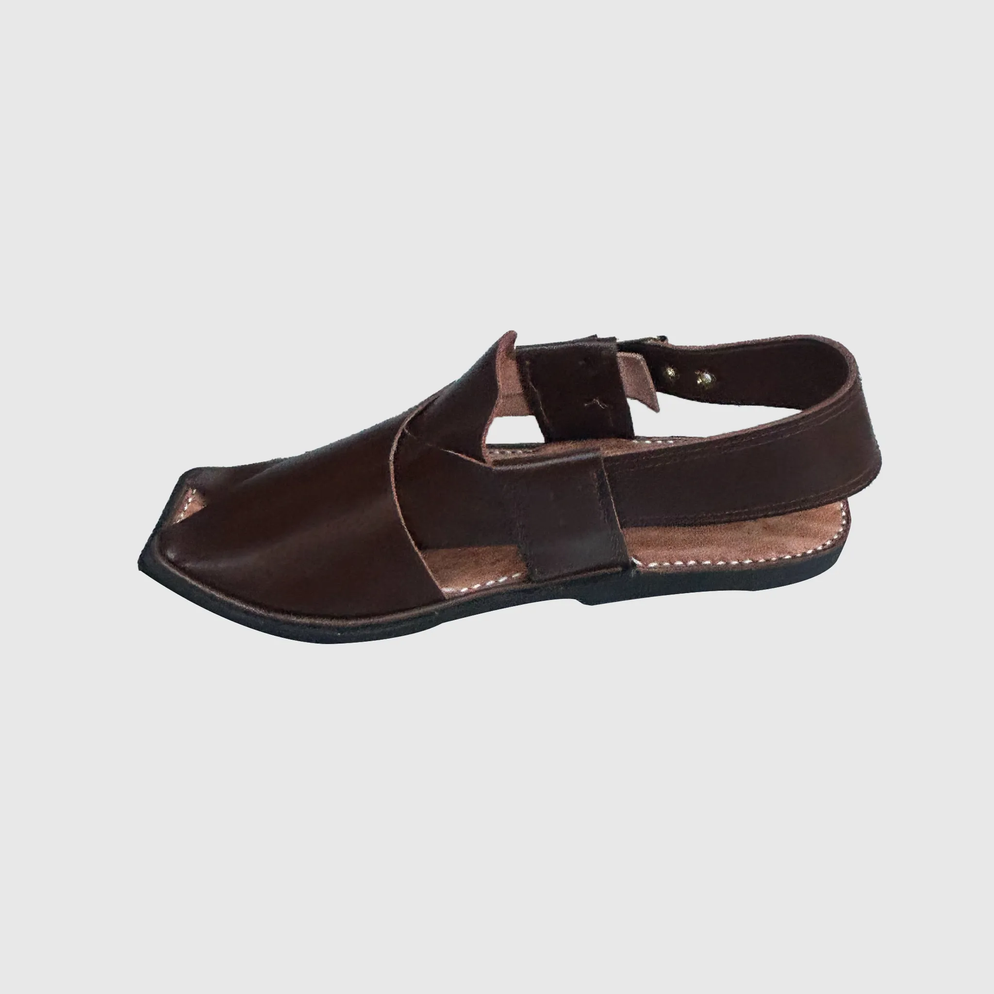 Peshawari Chappal Dark Brown Walnut