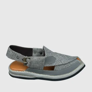 Peshawari Chappal Textured Grey