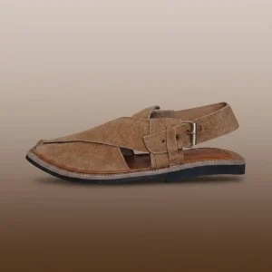 Suede camel brown peshawari chappal