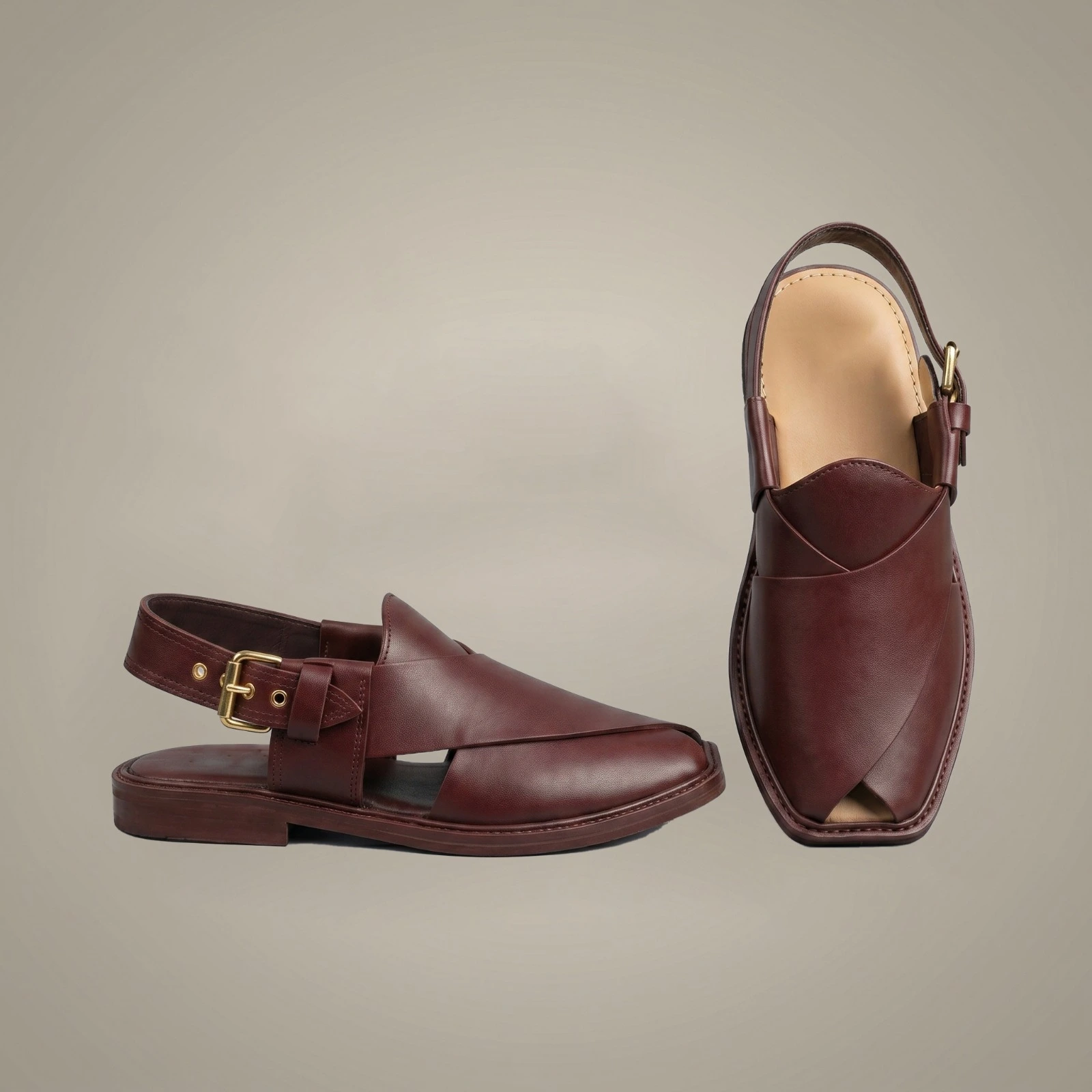 Peshawari Chappal Red Brown Color