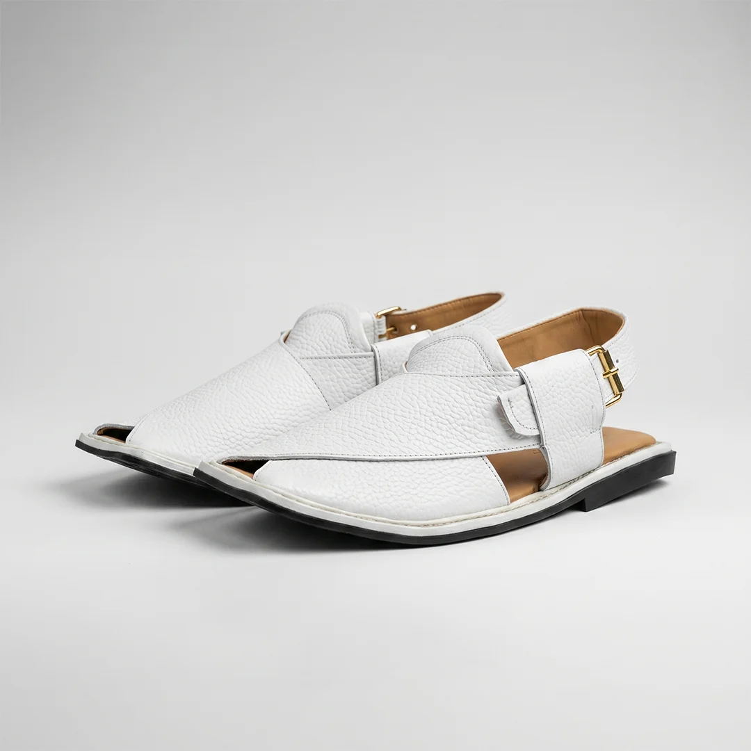 White Peshawari Chappal