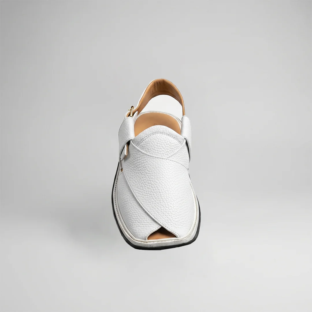 White Peshawari Chappal Design