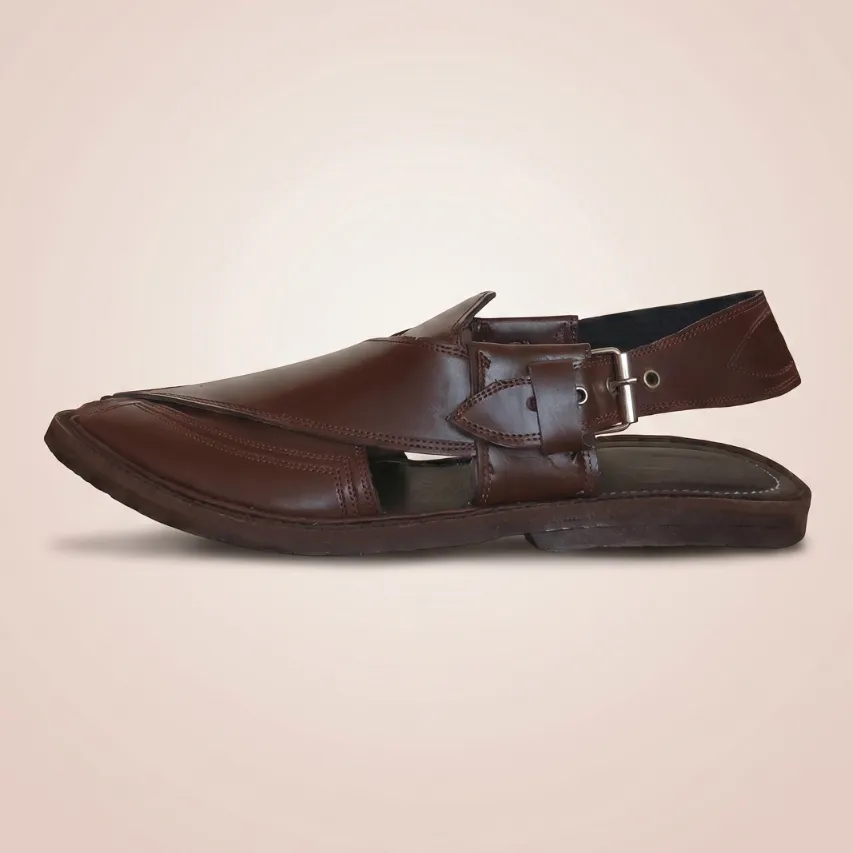 Dark Brown Walnut Peshawari chappal
