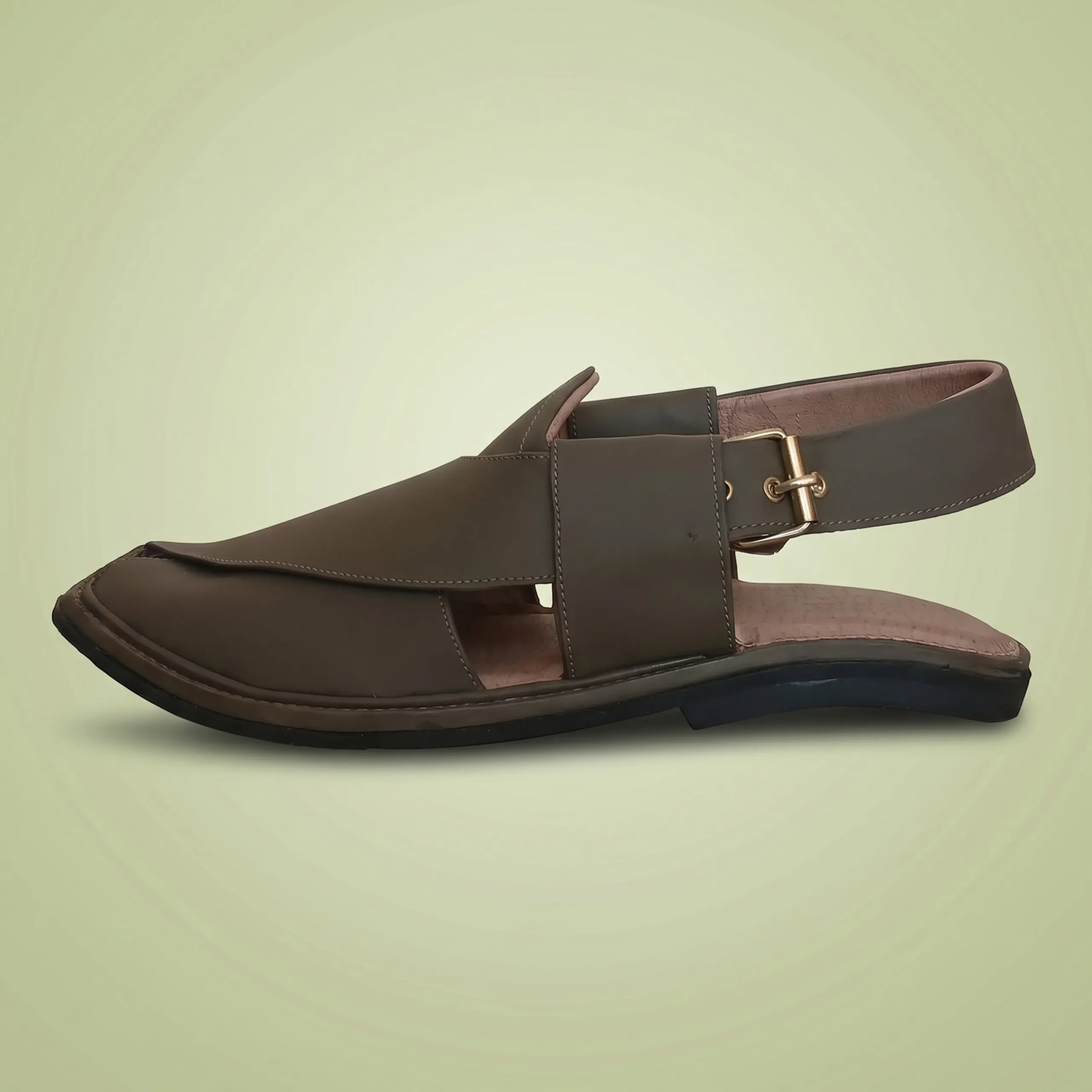 Olive Green plain Peshawari chappal